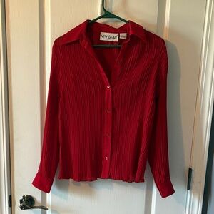 Women's Vibrant Red Button-Down Shirt